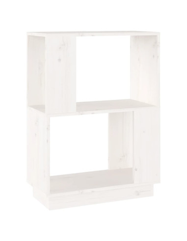 Libreria/Divisorio Bianco 51x25x70 cm in Legno Massello di Pino