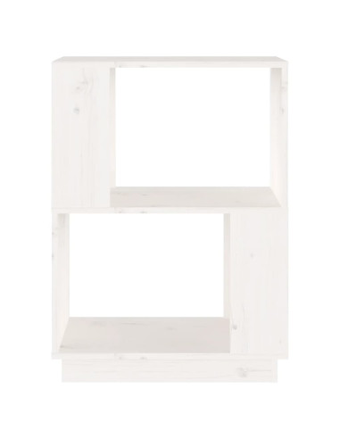 Libreria/Divisorio Bianco 51x25x70 cm in Legno Massello di Pino