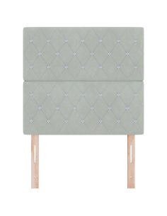 Testiera LED con testiera Grigio chiaro 100 cm Poliestere