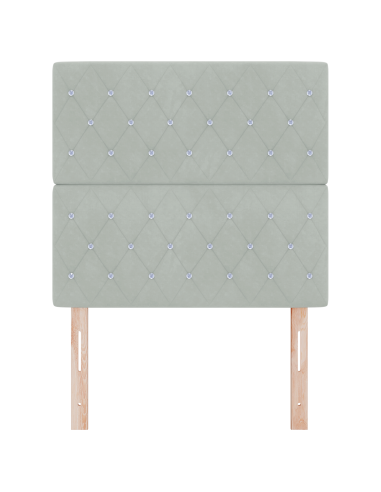 Testiera LED con testiera Grigio chiaro 100 cm Poliestere