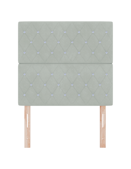 Testiera LED Grigia Chiara 100 cm Velluto