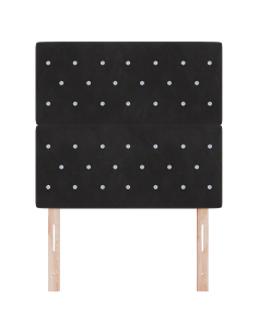 Testiera LED con strisce LED con testiera Nero 100 cm Velluto