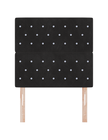 Testiera LED con strisce LED con testiera Nero 100 cm Velluto