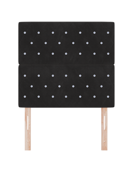 Testiera LED con strisce LED con testiera Nero 100 cm Velluto