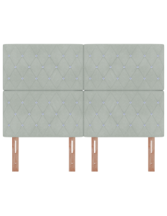 Testiera LED con testiera Grigio chiaro 144 cm Poliestere