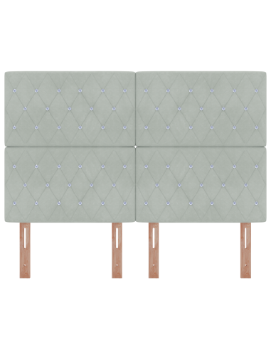 Testiera LED con testiera Grigio chiaro 144 cm Poliestere