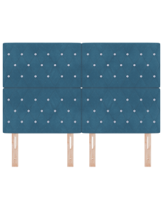 Testiera LED con testiera Blu Scuro 144 cm Poliestere