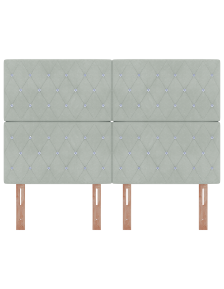 Testiera LED con testiera Grigio chiaro 160 cm Poliestere