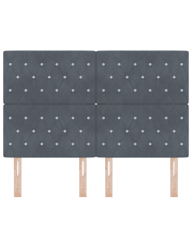 Testiera LED con testiera Grigio scuro 160 cm Poliestere