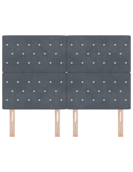 Testiera LED con testiera Grigio scuro 160 cm Poliestere