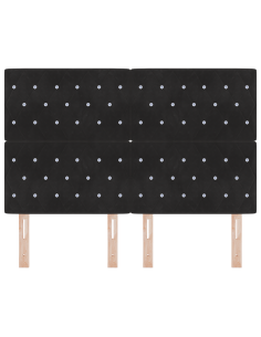 Testiera LED con luci a strisce a LED Nero 160 cm Poliestere