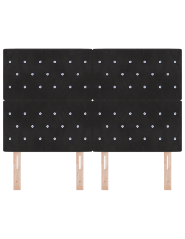 Testiera LED con luci a strisce a LED Nero 160 cm Poliestere