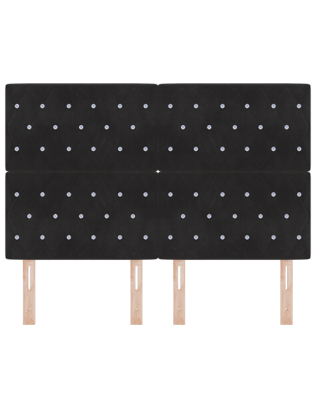 Testiera LED Nera 80 cm Velluto
