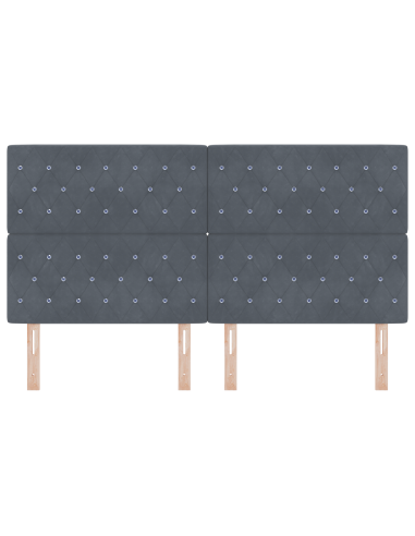 Testiera LED con testiera Grigio scuro 180 cm Poliestere