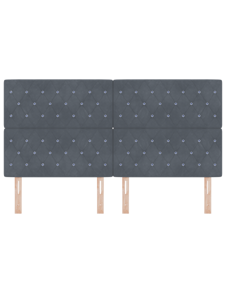 Testiera LED con testiera Grigio scuro 180 cm Poliestere