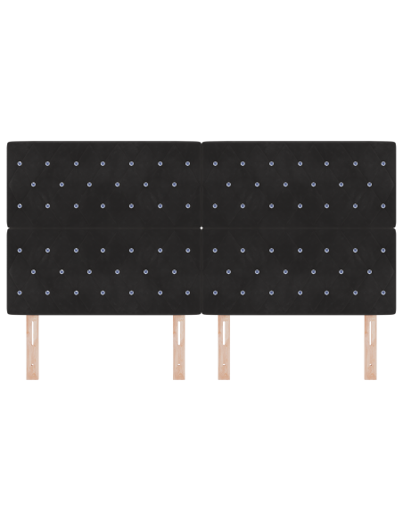 Testiera LED Nera 90 cm Velluto