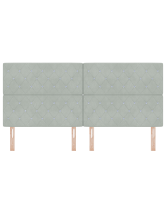 Testiera LED con testiera Grigio chiaro 200 cm Poliestere