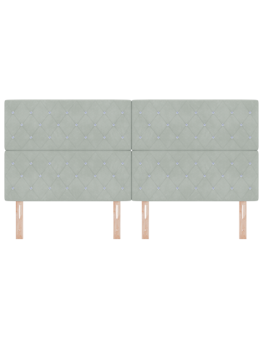 Testiera LED con testiera Grigio chiaro 200 cm Poliestere