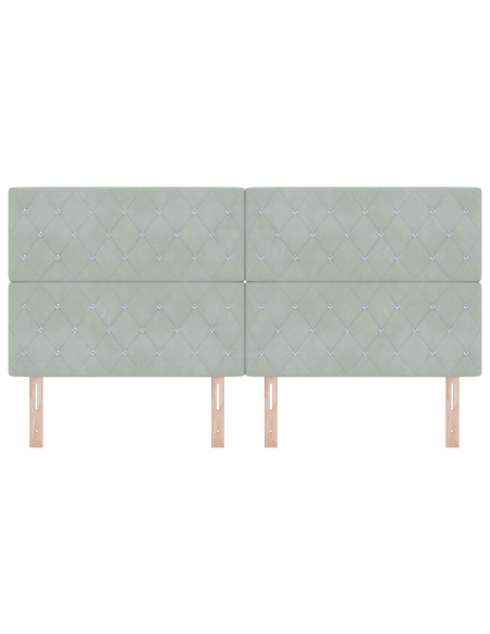 Testiera LED con testiera Grigio chiaro 200 cm Poliestere