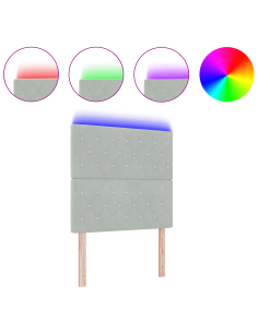 Testiera LED con testiera Grigio chiaro 100 cm Poliestere 2