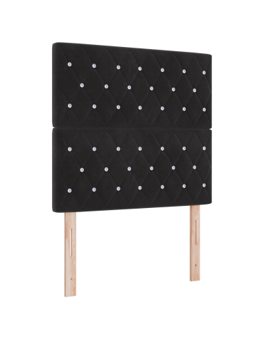 Testiera LED con strisce LED con testiera Nero 100 cm Velluto
