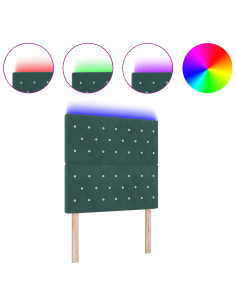 Testiera LED con testiera Verde Scuro 100 cm Poliestere 2