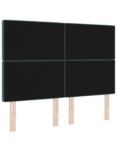 Testiera LED con testiera Verde Scuro 144 cm Poliestere