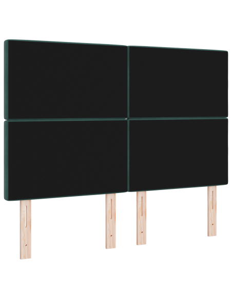 Testiera LED con testiera Verde Scuro 144 cm Poliestere