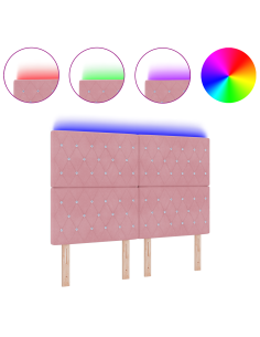Testiera LED con luci a strisce a LED Rosa 144 cm Poliestere 2