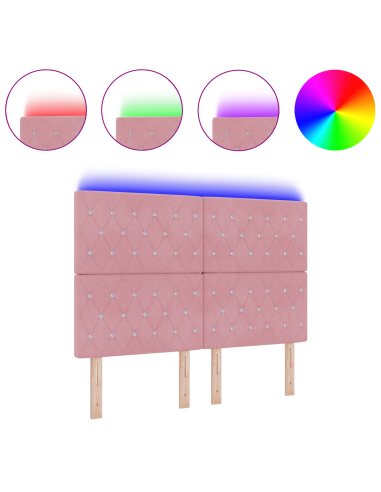 Testiera LED con luci a strisce a LED Rosa 144 cm Poliestere