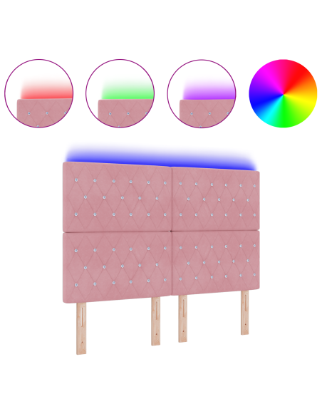 Testiera LED con luci a strisce a LED Rosa 144 cm Poliestere