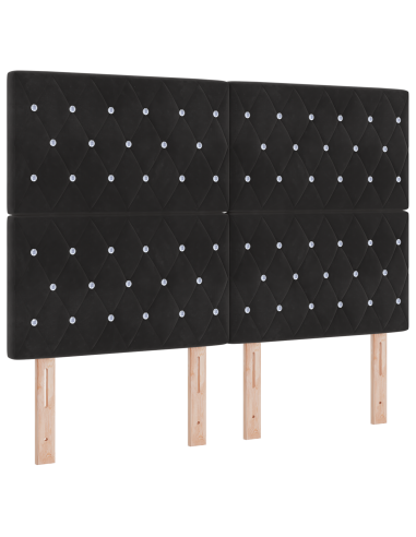 Testiera LED con luci a strisce a LED Nero 160 cm Poliestere
