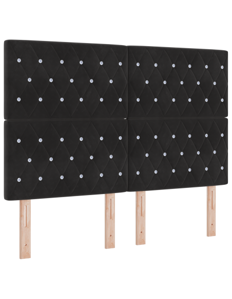 Testiera LED con luci a strisce a LED Nero 160 cm Poliestere