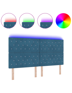 Testiera LED con testiera Blu Scuro 180 cm Poliestere 2