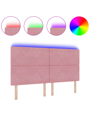Testiera LED con luci a strisce a LED Rosa 180 cm Poliestere