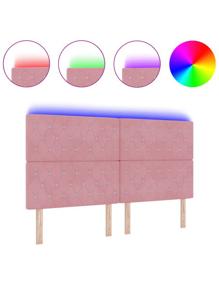 Testiera LED con luci a strisce a LED Rosa 180 cm Poliestere