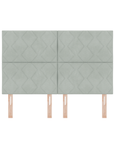 Testiera LED Grigio chiaro 144 cm Pelle Sintetica