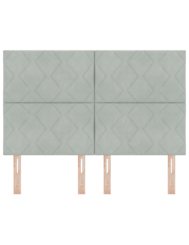 Testiera LED Grigio chiaro 144 cm Pelle Sintetica