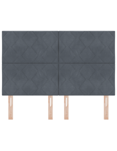 Testiera LED Grigio scuro 144 cm Pelle Sintetica