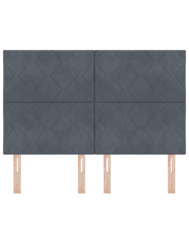 Testiera LED Grigio scuro 144 cm Pelle Sintetica