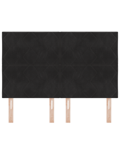 Testiera LED Nero 144 cm Pelle Sintetica