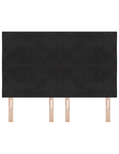 Testiera LED Nero 144 cm Pelle Sintetica