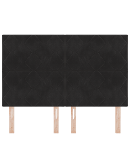 Testata LED Design a Blocchi di Diamanti Nera 144 cm Velluto