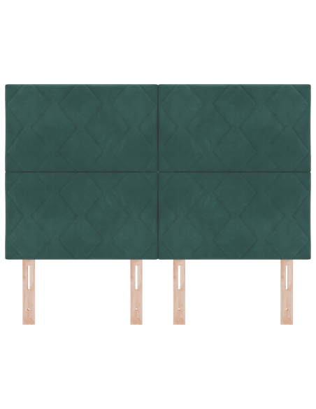 Testiera LED Design a Blocchi di Diamante Verde Scuro 144 cm Velluto