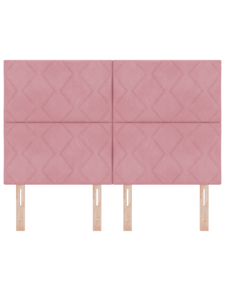 Testiera Design Blocchi Diamante Rosa 144 cm Velluto