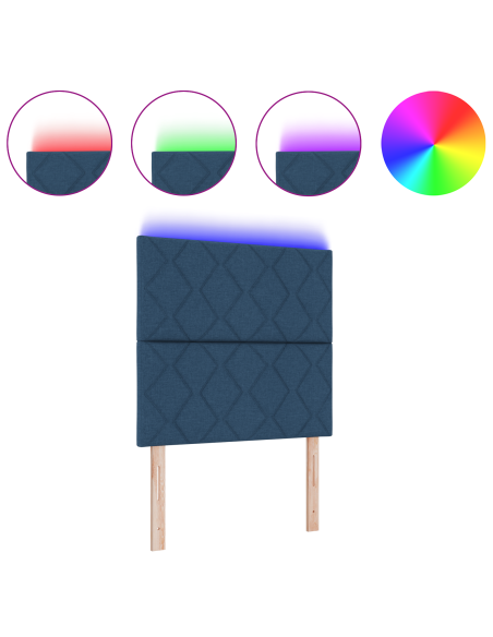 Testiera Blu 100 cm Tessuto