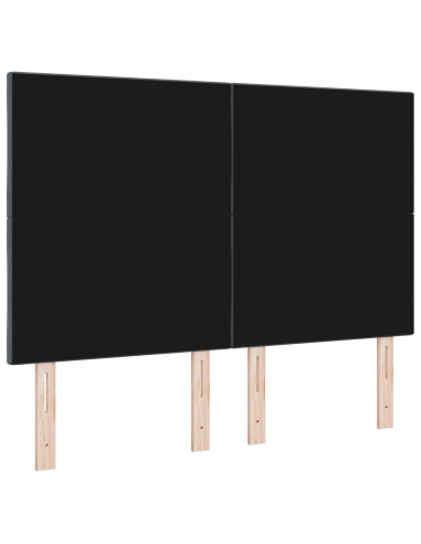 Testiera LED Grigio scuro 144 cm Pelle Sintetica