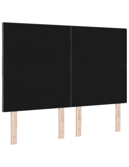 Testiera LED Grigio scuro 144 cm Pelle Sintetica