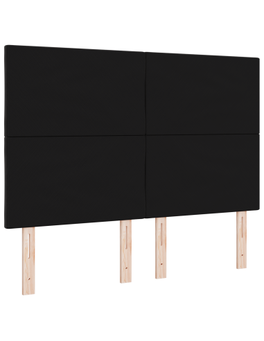 Testiera LED Nero 144 cm Pelle Sintetica