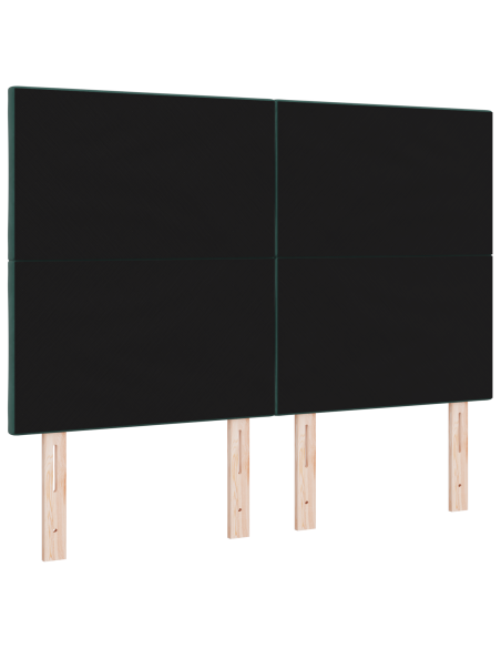 Testiera LED Design a Blocchi di Diamante Verde Scuro 144 cm Velluto